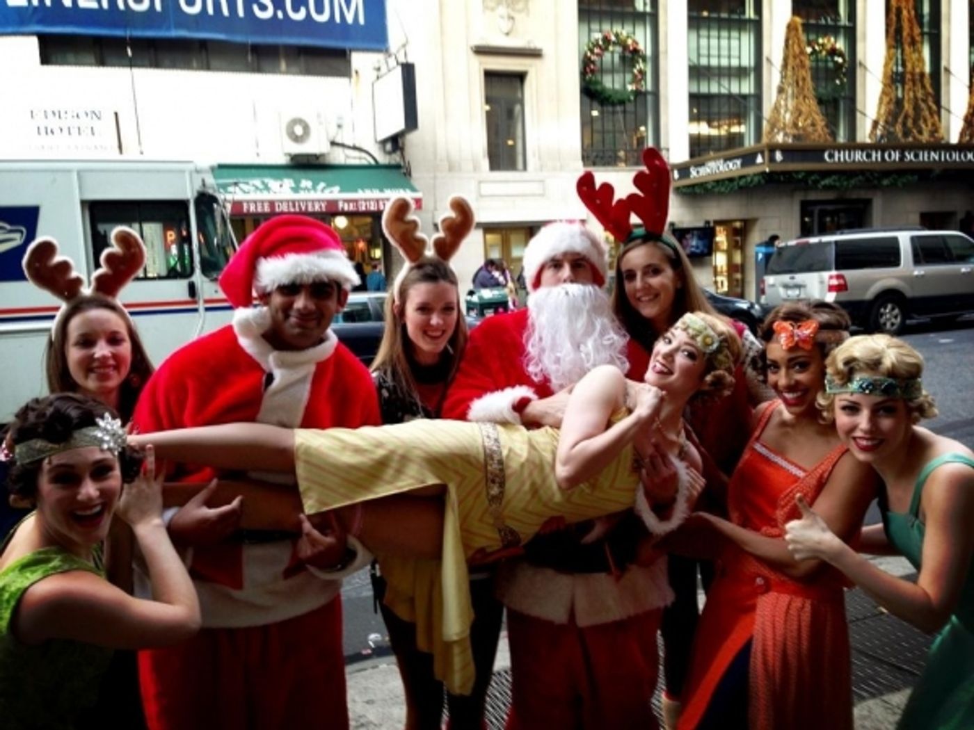 Photo Flash: Saturday Intermission Pics, Dec 15 - NEWSIES, EVITA Send Thoughts to Newtown, SantaCon & More! Image