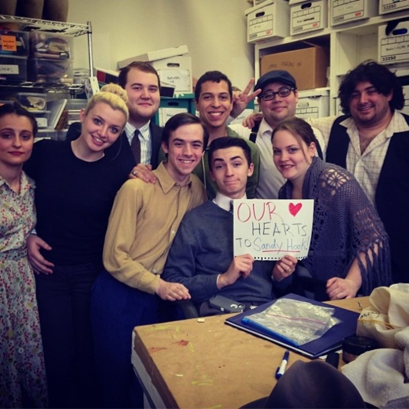 Photo Flash: Saturday Intermission Pics, Dec 15 - NEWSIES, EVITA Send Thoughts to Newtown, SantaCon & More! Image