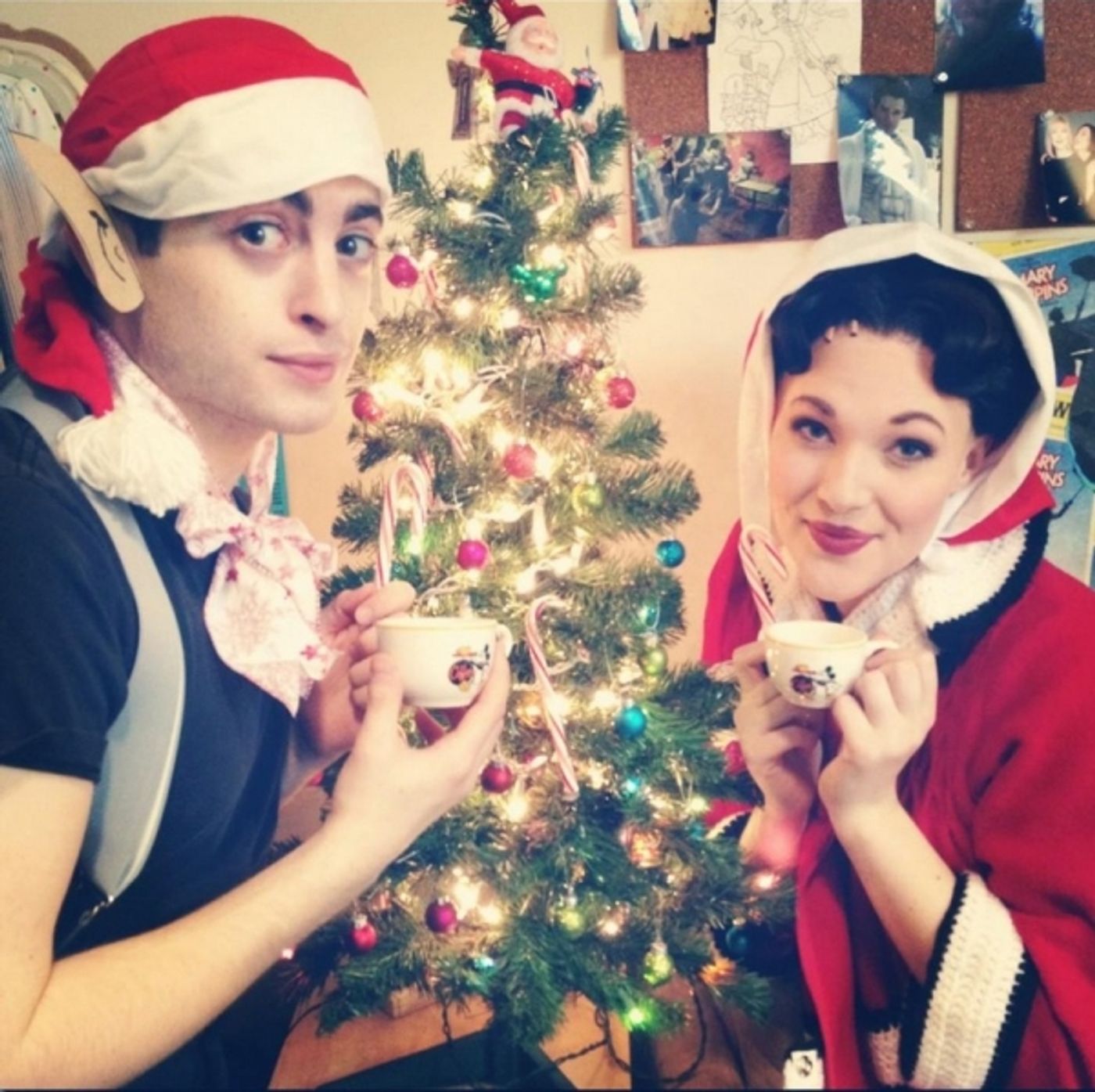 Photo Flash: Saturday Intermission Pics, Dec 15 - NEWSIES, EVITA Send Thoughts to Newtown, SantaCon & More! Image
