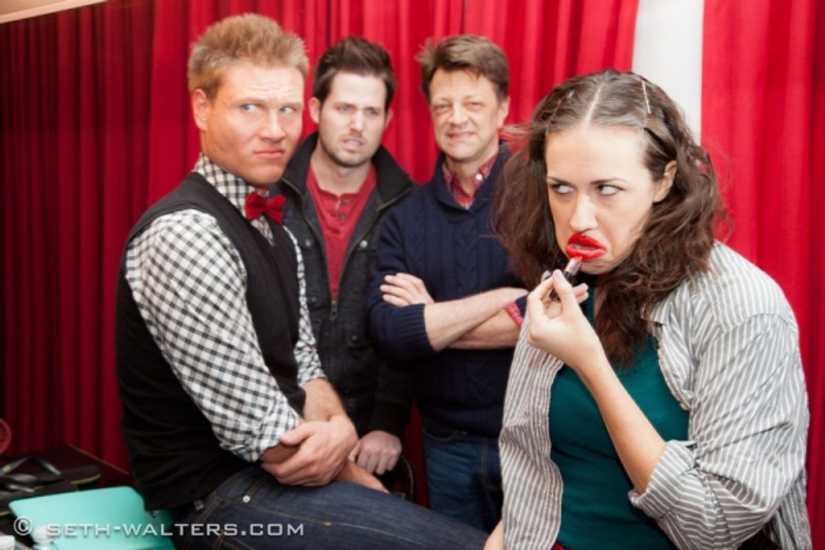 Jonathan Harkness, Joshua David Evans, Jim Caruso and Miranda at 