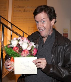 Dylan Baker with flowers for his wife @ BroadwayWorld Dylan Baker with flowers for his wife Photo