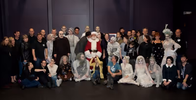 Santa Claus and The Addams Family company in Costa Mesa  Photo