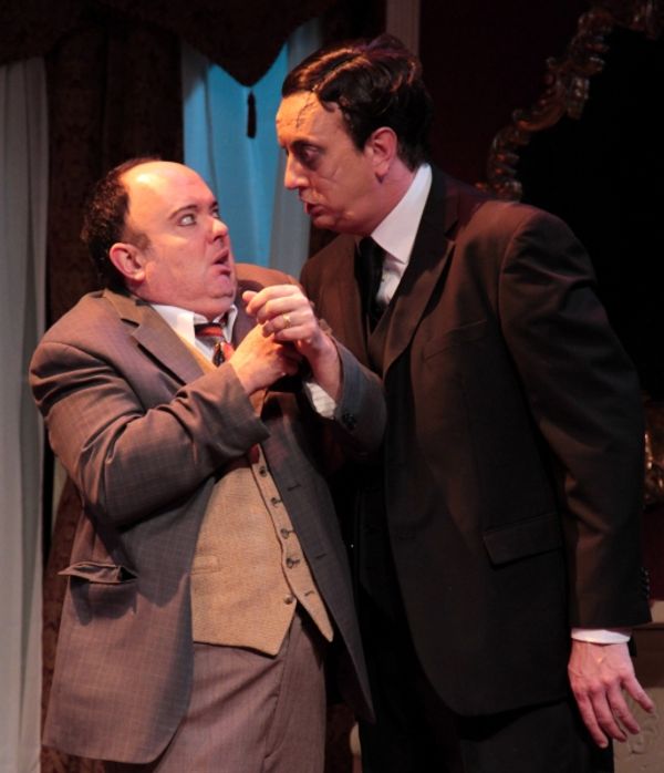 Jonathan Brewster (Jeff Stockberger), right, demands that plastic surgeon Dr. Einstei Photo