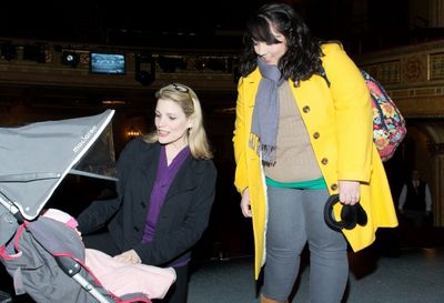 Nancy Johnston and Melissa Marengo prepare for their scene
 Photo