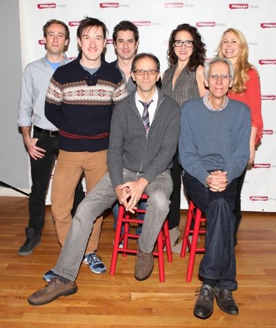 Eric Clem, Carson Elrod, Matthew Saldivar, Director John Rando, Jenn Harris, Playwrig Photo