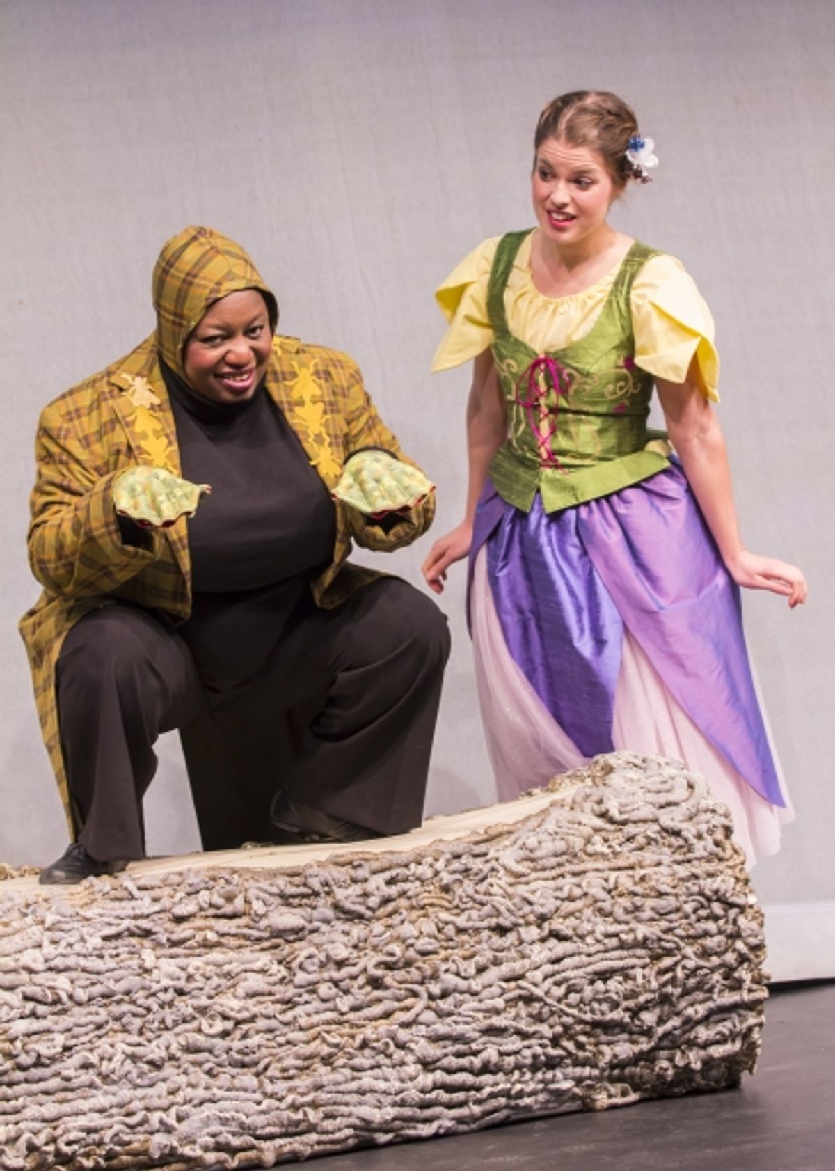 L. Louise Jackson as Mama Frog and Kelsey Cratty as Thumbelina at 