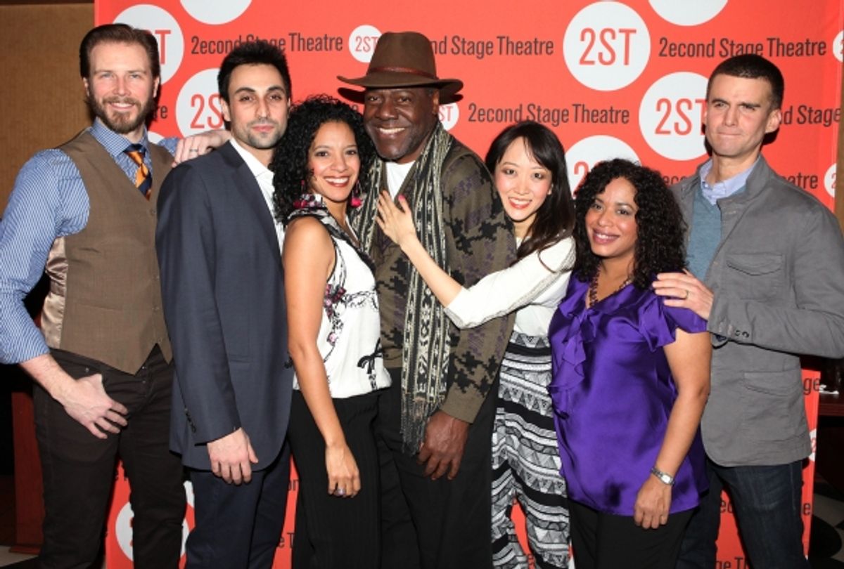 (L-R) Actors Bill Heck, Ryan Shams, Zabryna Guevara, Frankie R. Faison, Sue Jean Kim, Liza Colon-Zayas and Armando Riesco at 