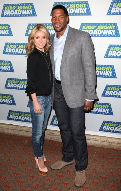 Kelly Ripa & Michael Stahan attending the Kids' Night on Broadway ticket launch with  Photo