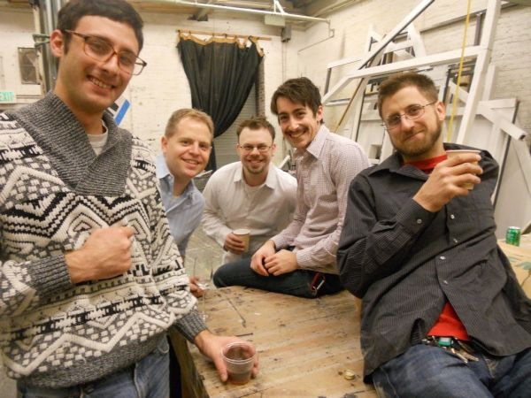 Backstage crew: Evan Morita, Matt Gahs, Andrew Gaylin, Trevor Wilhelms and Rick Gerri Photo