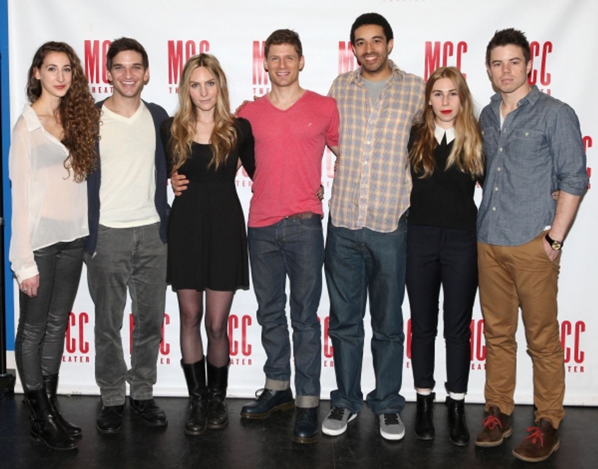 Lauren Culpepper, Evan Jonigkeit, Aleque Reid, Matt Lauria, Kobi Libii,  Zosia Mamet & David Hull attending the Meet & Greet for the MCC Theater's Production of 'Really Really' at Telsey & Co., Studios in New York City on 1/10/2013 at 