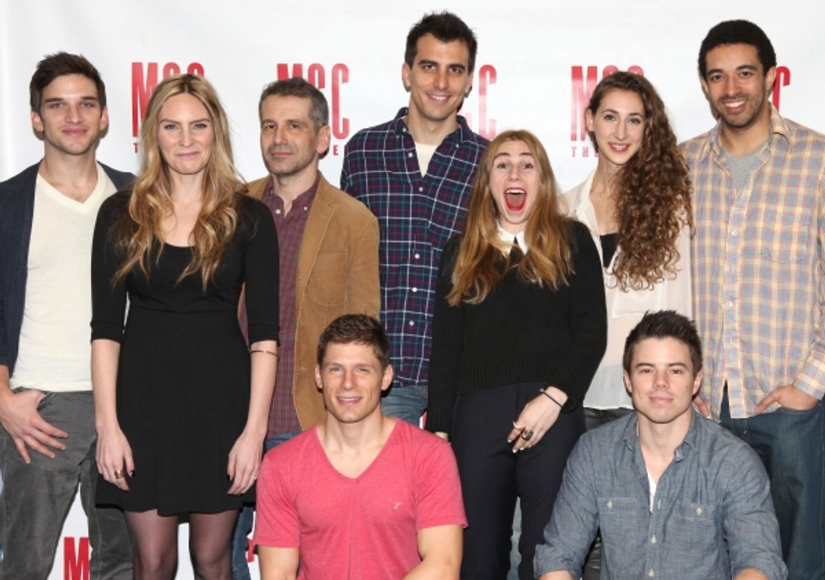 Evan Jonigkeit, Aleque Reid, Director David Cromer, Matt Lauria, Playwright Paul Downs Colaizzo, Zosia Mamet, Lauren Culpepper, David Hull & Kobi Libii at 