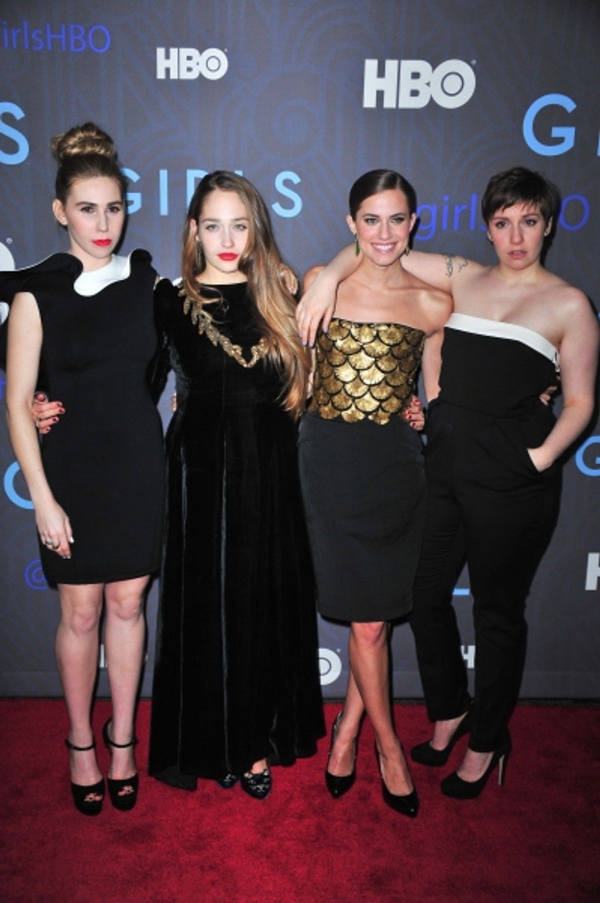 Zosia Mamet, Lena Dunham, Jemima Kirke, Allison Williams at 'Girls' Season 2 premiere, New York (Photo by Everett Collection / Rex USA) at Fashion Photo of the Day 1/10/13 - Lena Dunham & Girls