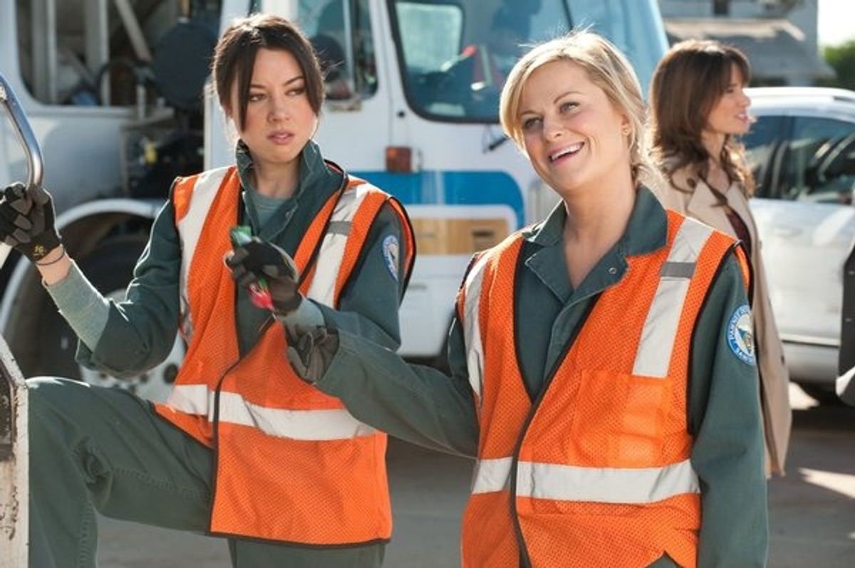 Aubrey Plaza, Amy Poehler at 