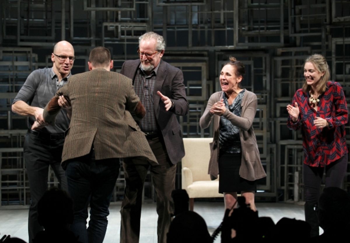 John Schiappa, Daniel Stern, Laurie Metcalf & Zoe Perry calling Playwright Sharr White to the stage
 at 