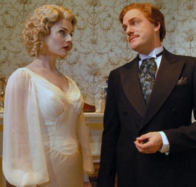 Heather Lacy (Elvira) and Steven Cole Hughes (Charles Condomine) Photo