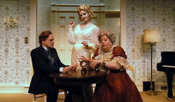 Steven Cole Hughes (Charles Condomine), Heather Lacy (Elvira) and Beth Flynn (Madame  Photo