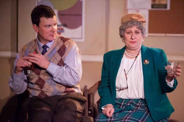 Chris Bleau as Jeffrey and Deborah Curtis as Mrs. Mannerly Photo