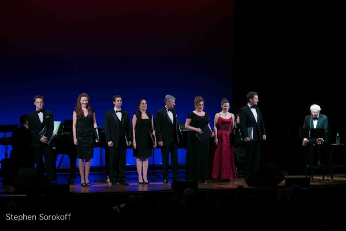 Michael Marcotte, Lindsay O'Neil,Ross Benoliel, Christine DiGiallonardo, David Garrison, Mary testa, Jenn Gambatese, Jason Daniely, Sheldon Harnick at 