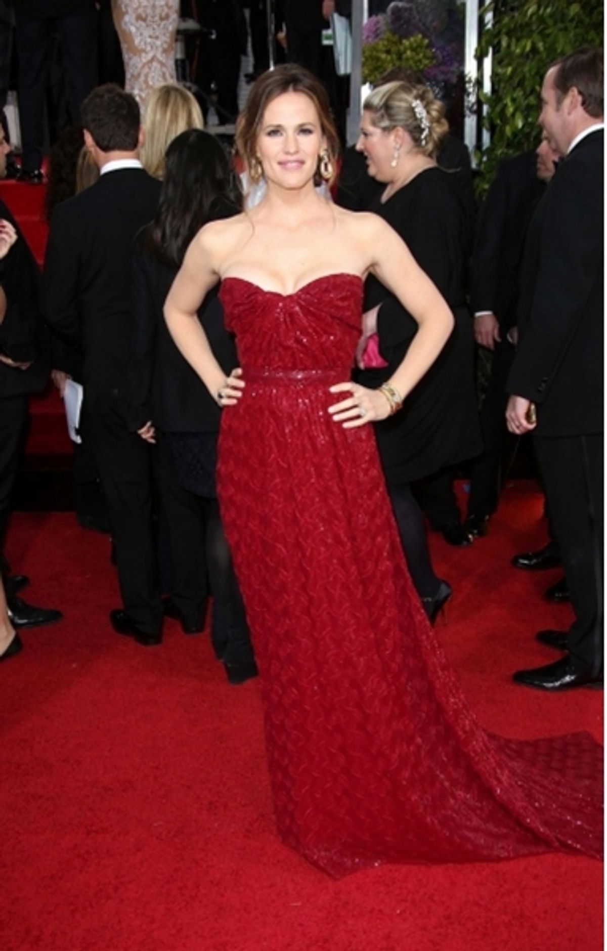 Jennifer Garner (Wearing Vivienne Westwood) at Golden Globes Red Carpet