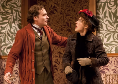 Robert Sean Leonard as Henry Higgins and Charlotte Parry as Eliza Doolittle Photo