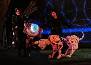 Caroline Tamas as Big Headed Toddler and Claire Moodey as Ghost Dog @ BroadwayWorld Caroline Tamas as Big Headed Toddler and Claire Moodey as Ghost Dog Photo