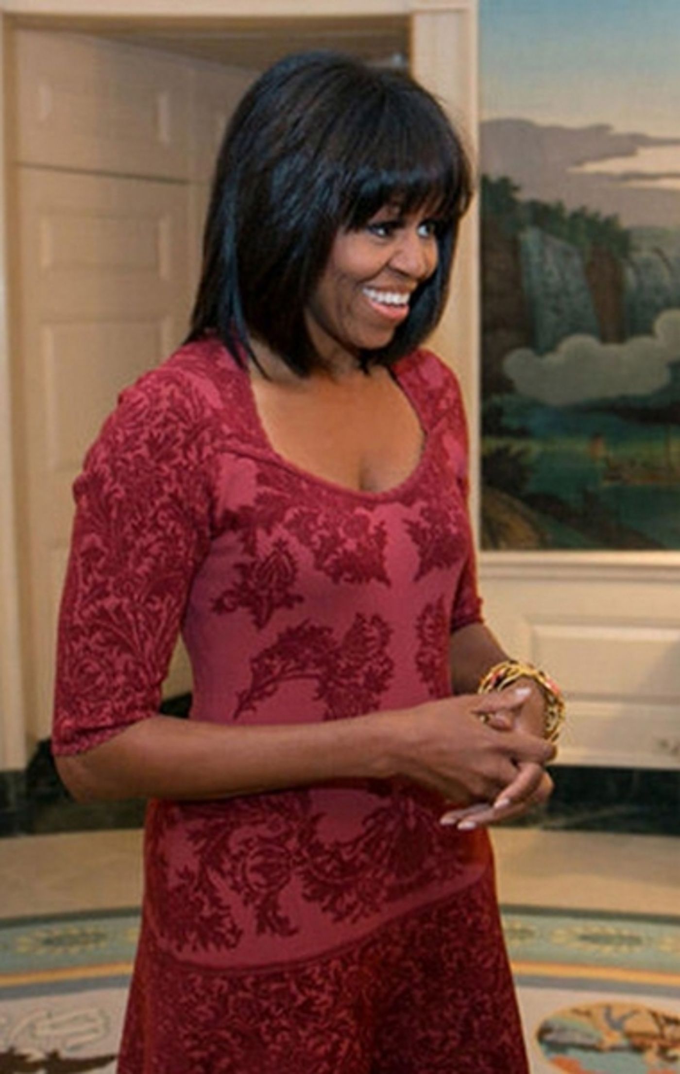 Photo Coverage: Michelle Obama's Rocking New Bangs Photo Coverage: Michelle Obama's Rocking New Bangs Image