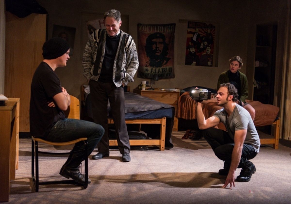 Nick Lawson as Bromley, Michael Cullen as Professor Denton, James Kautz as Grange and Anna Stromberg as Doe at 