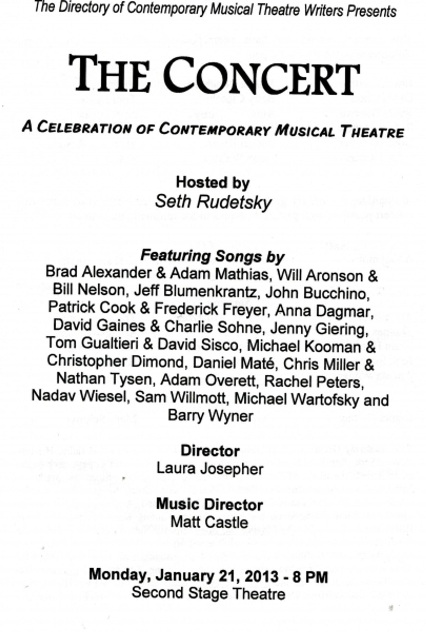 Photo Coverage: Elizabeth Stanley, Robin De Jesus and More Perform at THE DIRECTORY OF CONTEMPORARY THEATRE WRITERS Concert  Image