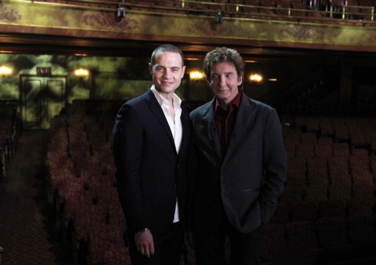 Jordan Roth with Barry Manilow on stage at 