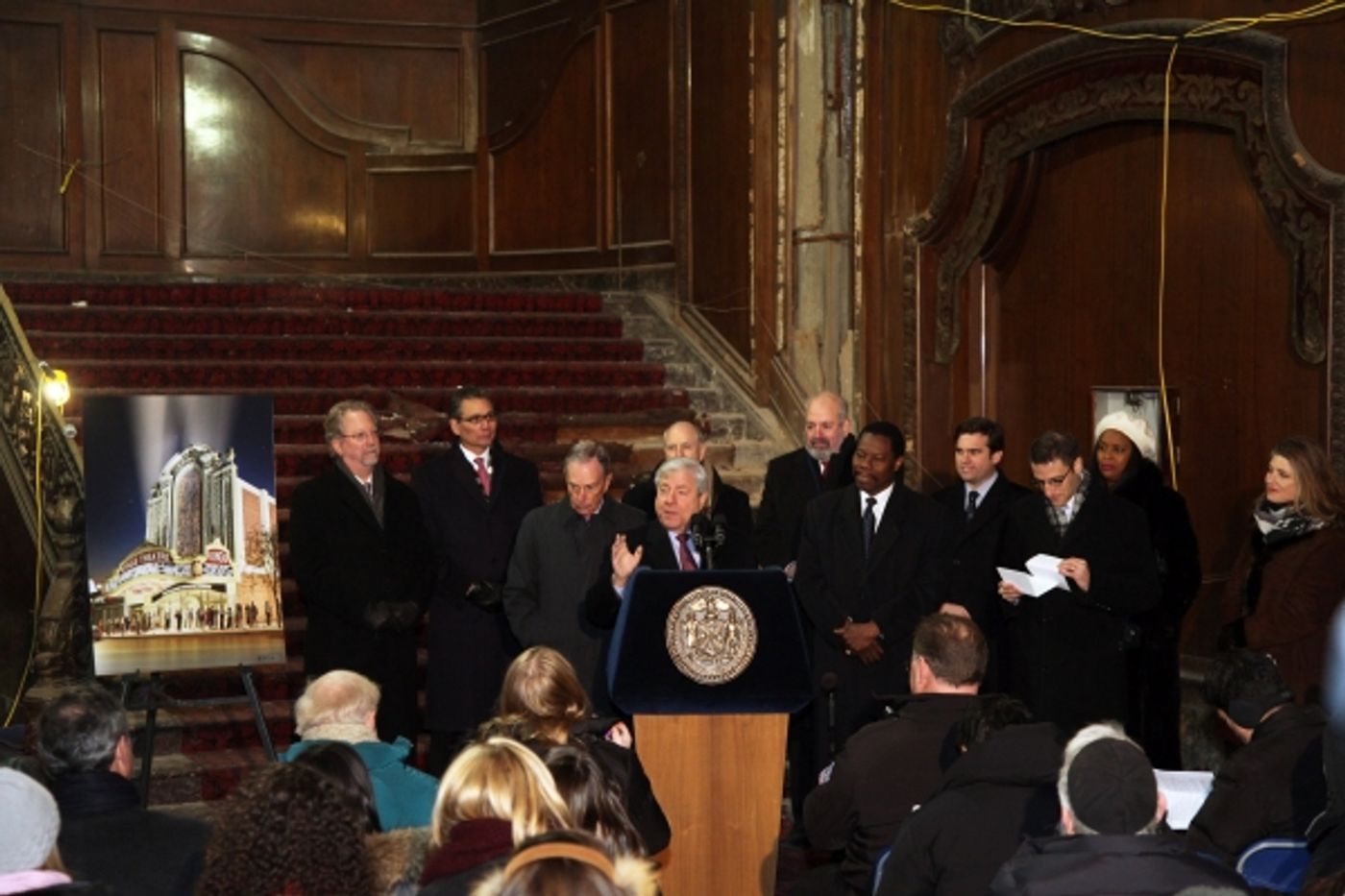 Photo Flash: BP Markowitz, Mayor Bloomberg Break Ground on Restoration of Loew's Kings Theatre in Flatbush  Image
