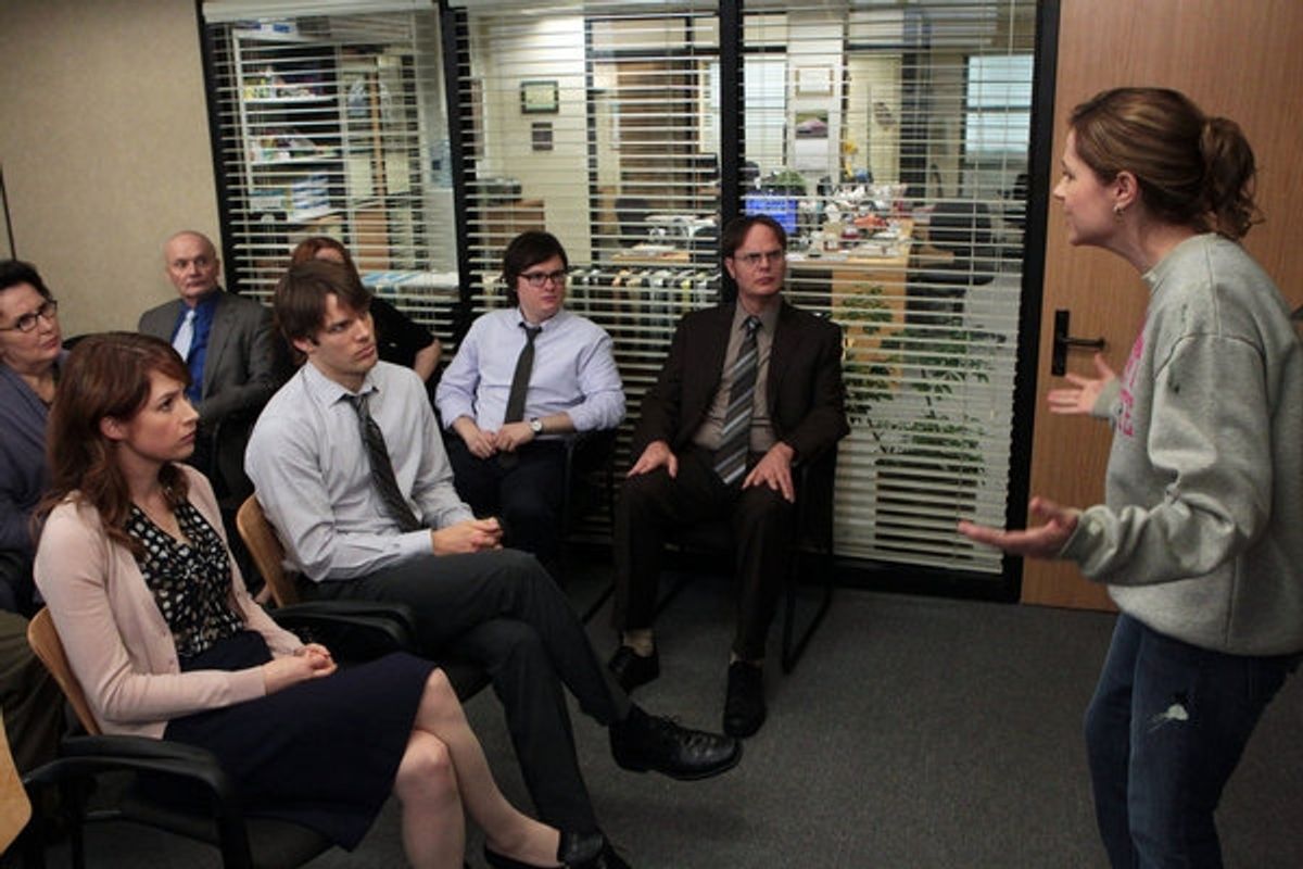 Phyllis Smith, Ellie Kemper, Creed Bratton, Jake Lacy, Clark Duke, Rainn Wilson, Jenna Fischer  at 