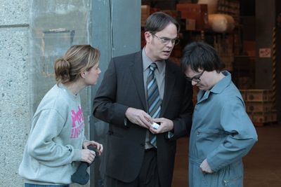 Jenna Fischer, Rainn Wilson, Clark Duke Photo