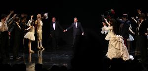 Hal Prince & Cameron Mackintosh with ensemble cast Photo