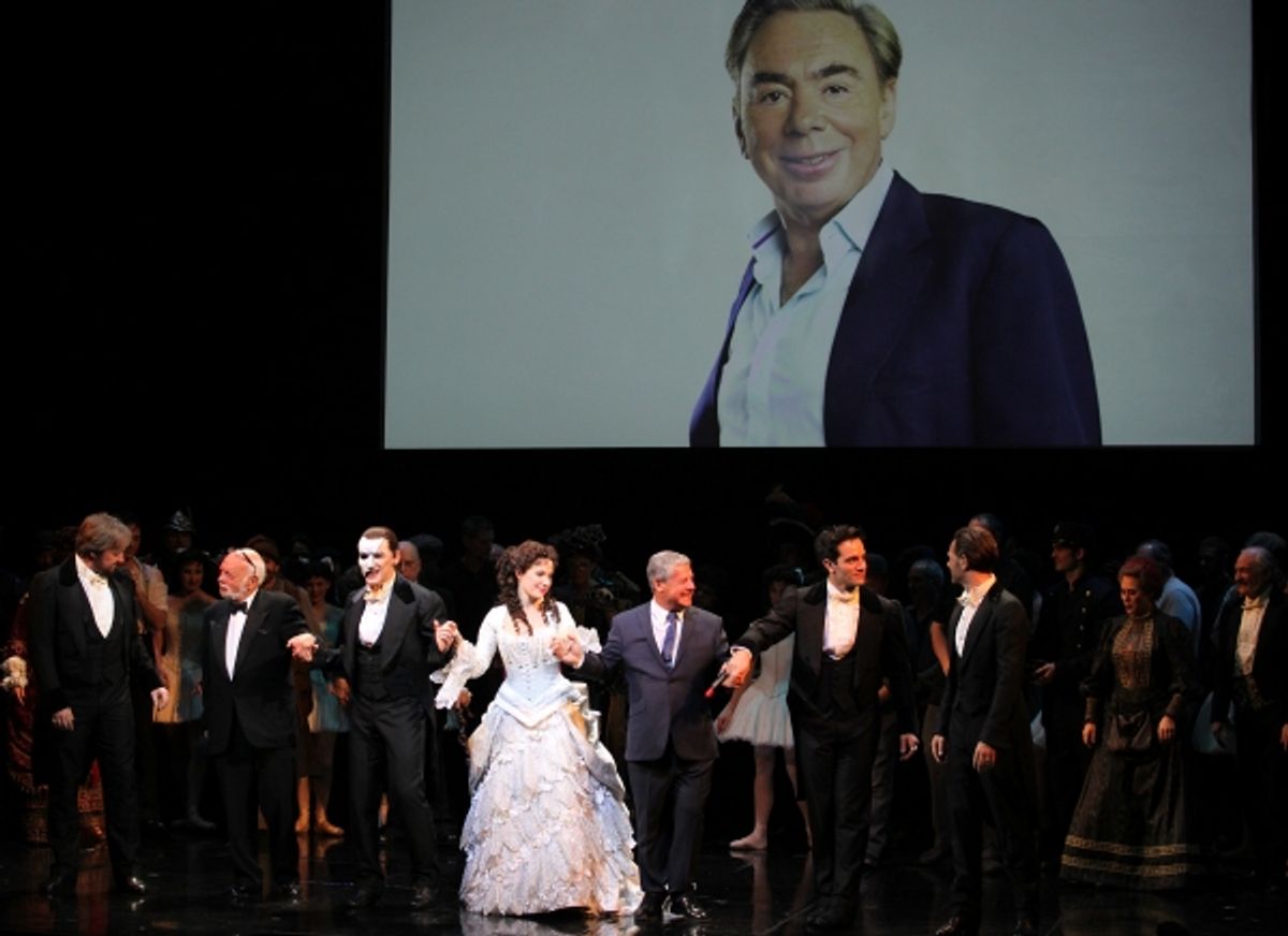 John Owen Jones, Hal Prince, Hugh Panaro, Sierra Boggess, Cameron Mackintosh, Ramin Karimloo & Peter Joback at 