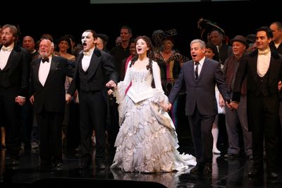 John Owen Jones, Hal Prince, Hugh Panaro, Sierra Boggess, Cameron Mackintosh & Ramin  Photo