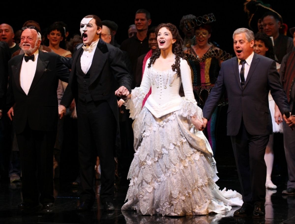 Hal Prince, Hugh Panaro, Sierra Boggess & Cameron Mackintosh at 