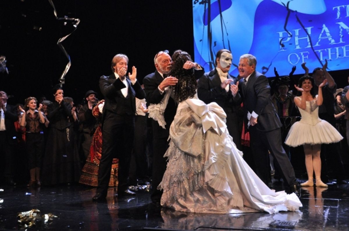 John Owen Jones, Hal Prince, Sierra Boggess, Hugh Panaro and Cameron Mackintosh
 at 