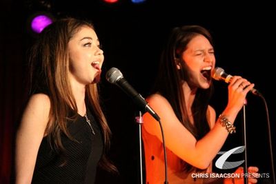 SARAH HYLANd and Melissa Benoist at Upright Cabaret
 Photo