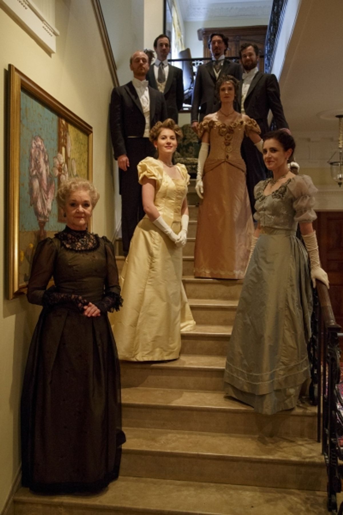 A portrait of the ensemble: (Women L-R): Victoria Bertram, Christianne Ullmark, Claudia Moore, Laurence Lemieux (Men L-R): Geoffrey Sirett, Scott Belluz, Alex Dobson, Graham Thomson at 