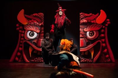 Phillip Reid as Koken, Rafael Untalan as Daimon, and Ryan Sellers as Koken. Front: Ja Photo