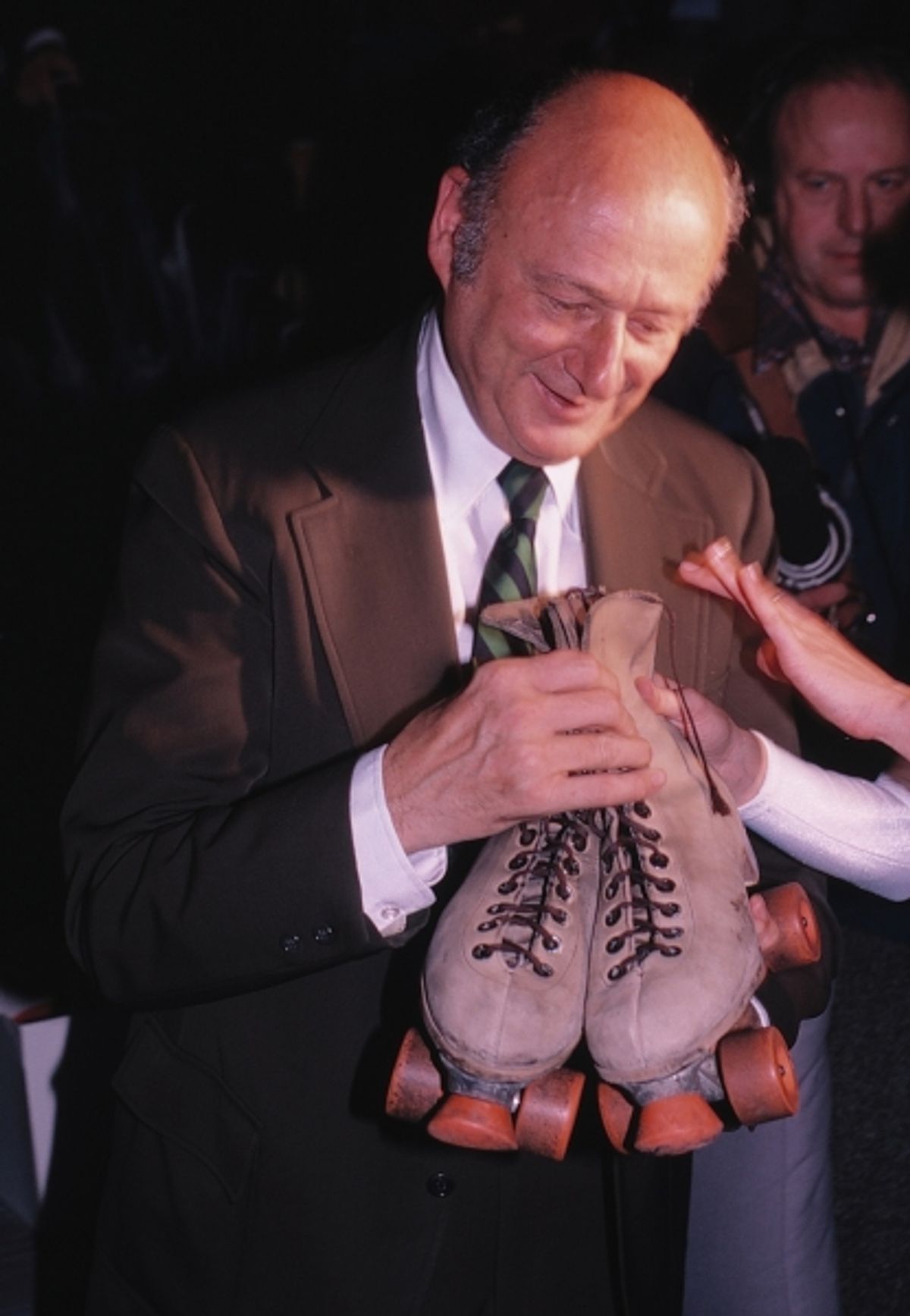 Ed Koch with Roller Skates in New York City. 1981 at 