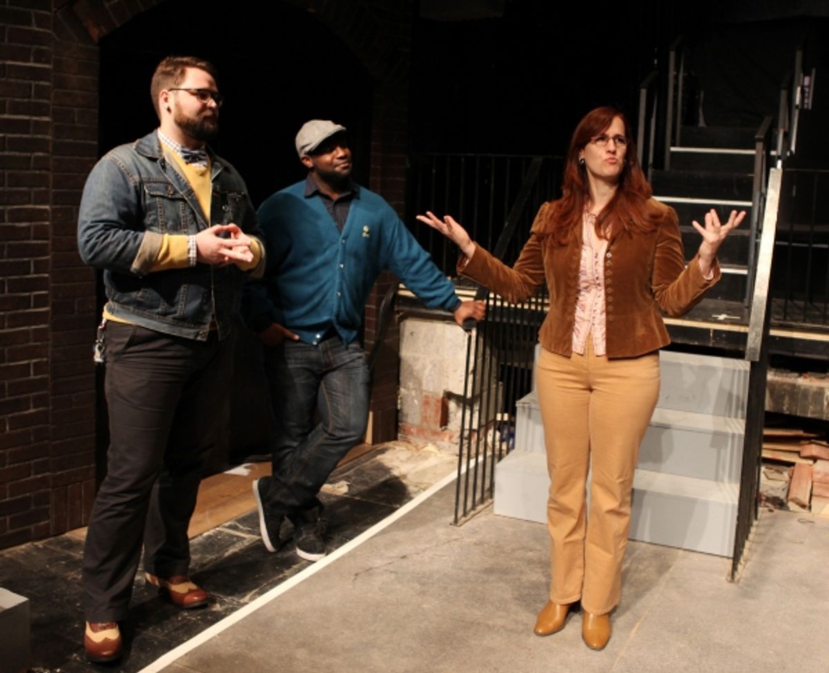 Eric Hoff (Director), Ike Holter (Playwright) & Lauren Helpern (Scenic Design)  at 