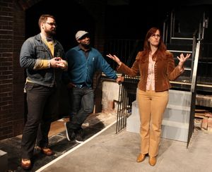 Eric Hoff (Director), Ike Holter (Playwright) & Lauren Helpern (Scenic Design)  Photo