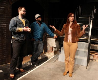 Eric Hoff (Director), Ike Holter (Playwright) & Lauren Helpern (Scenic Design)  Photo