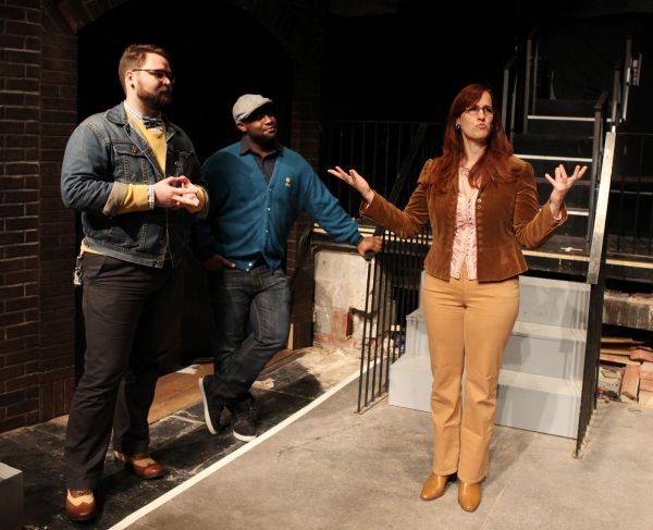 Eric Hoff (Director), Ike Holter (Playwright) & Lauren Helpern (Scenic Design)  Photo
