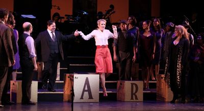 Danny Rutigliano, Erin Dilly, Emily Skinner & Ensemble Cast during the Curtain Call a Photo