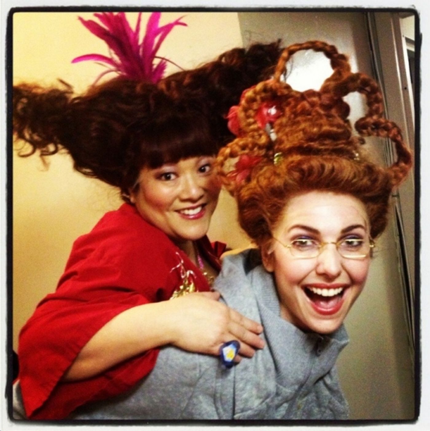 Photo Flash: Saturday Intermission Pics, Feb 2, Part 2 - CINDERELLA's Stepsisters, MORMON Wigs, HAIR & More!  Image