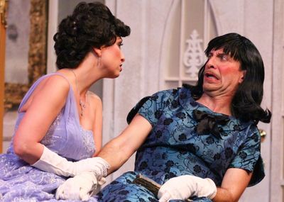 Tricia Marciel as Meg and Paul Mitri as Leo Photo