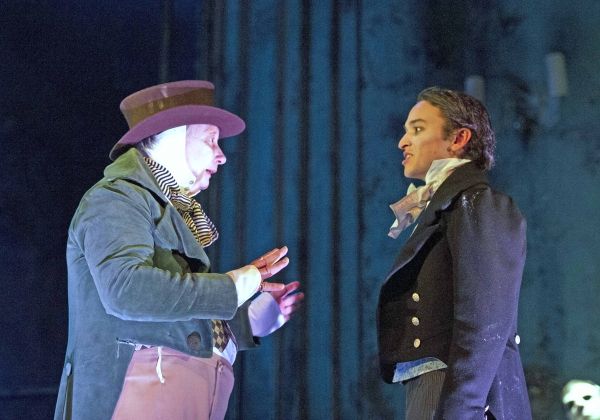 Brian Pettifer (Wemmick) and Taylor Jay-Davies (Young Pip) Photo