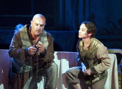 Chris Ellison (Magwitch) and Taylor Jay-Davies (Young Pip) Photo